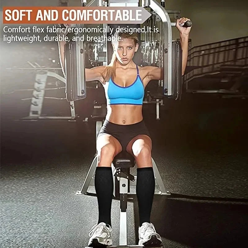 Knee High Compression Socks 20-30mmHg – 3 Pairs for Diabetes, Varicose Veins, Edema, Nurse & Running