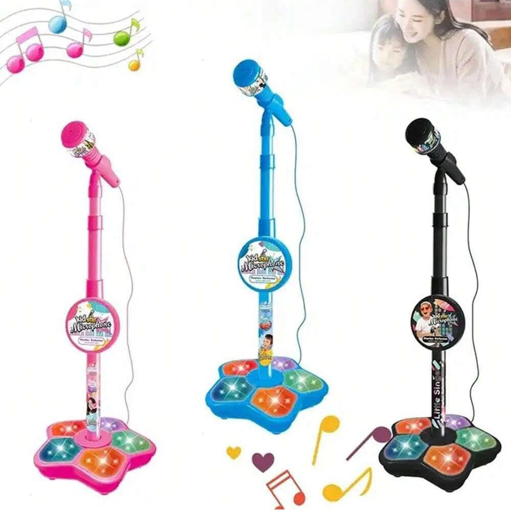 Kids Karaoke Microphone Stand Toy — Portable Children's Electronic