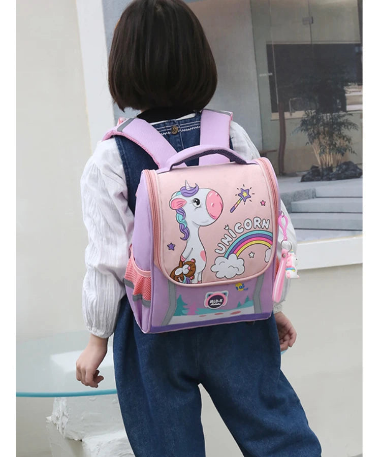 Unicorn School Backpack – Kids Canvas Bag & Size Options