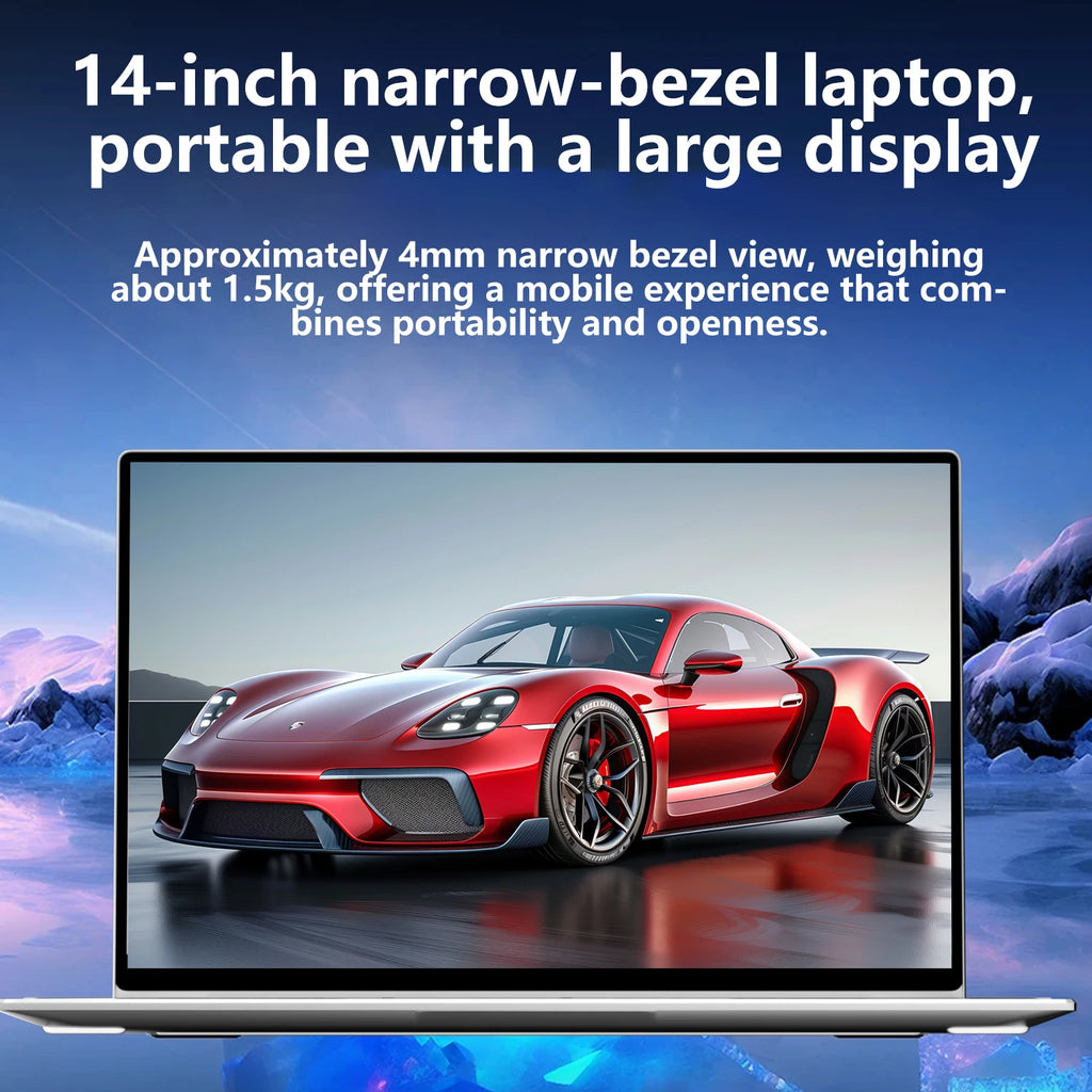 14.1" Intel N3700 Ultra Slim Notebook – 16GB RAM, Up to 2TB SSD, 1080P Display, Windows 11