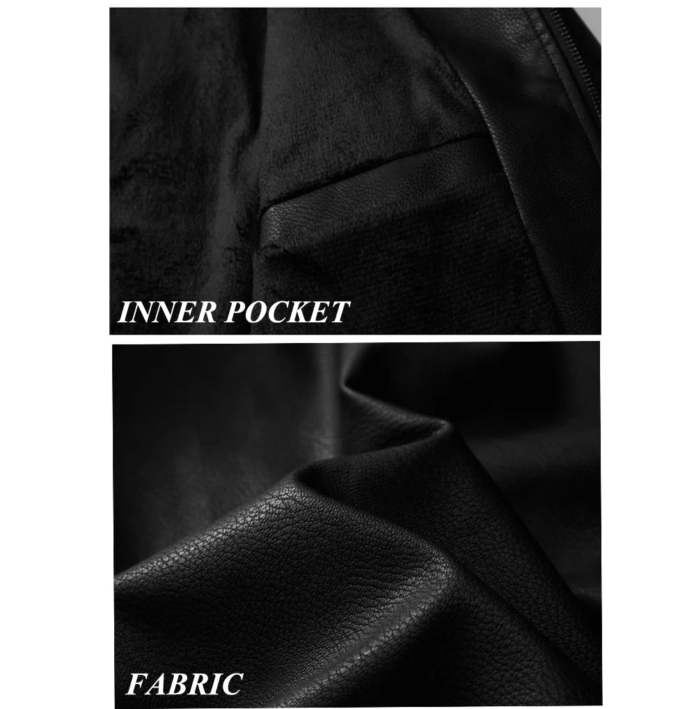 Men's Patchwork Faux Leather Jacket – Cotton Lined