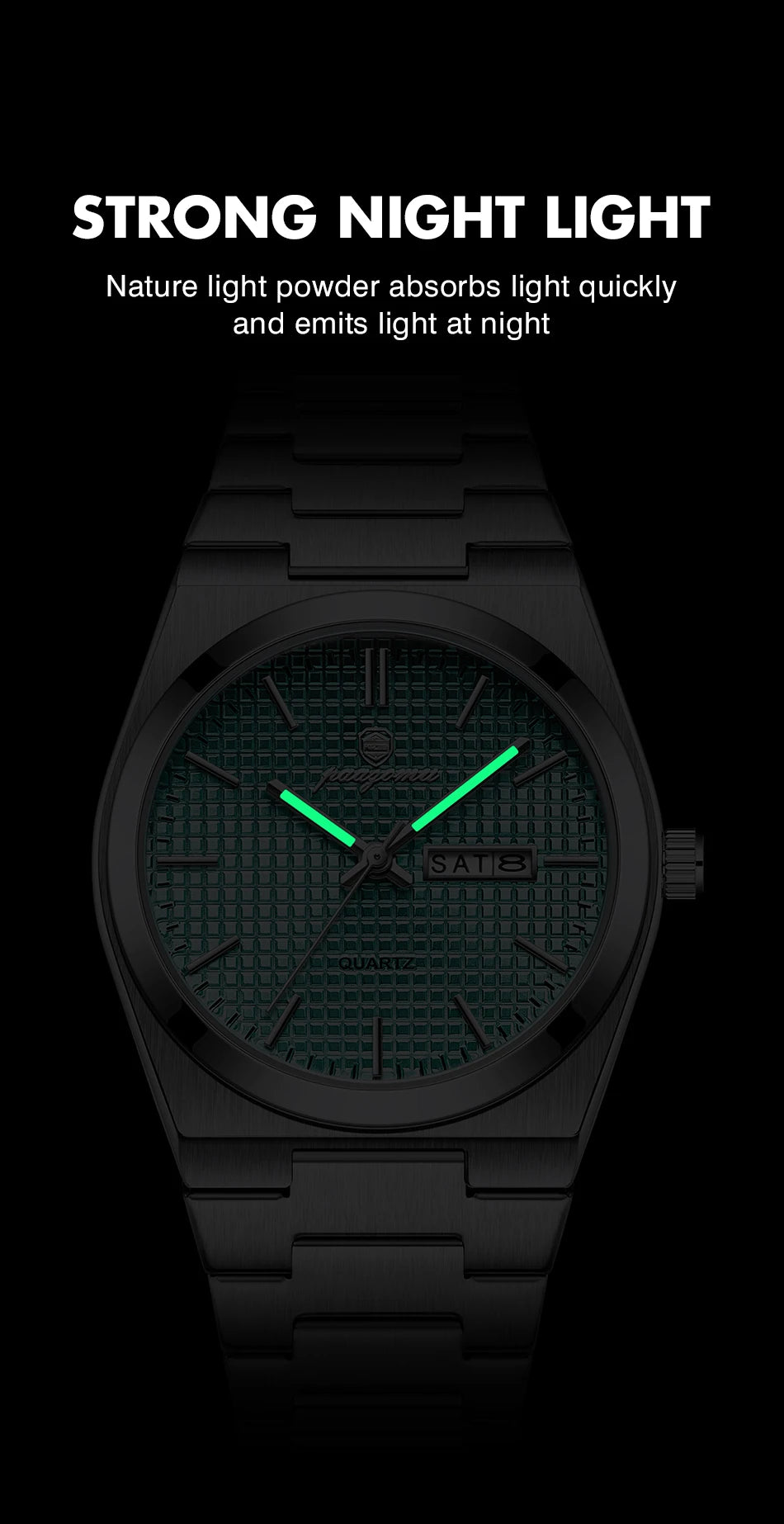 PAAZOMU Men's Luxury Waterproof Quartz Watch | Luminous Date Week Stainless Steel Sport Wristwatch