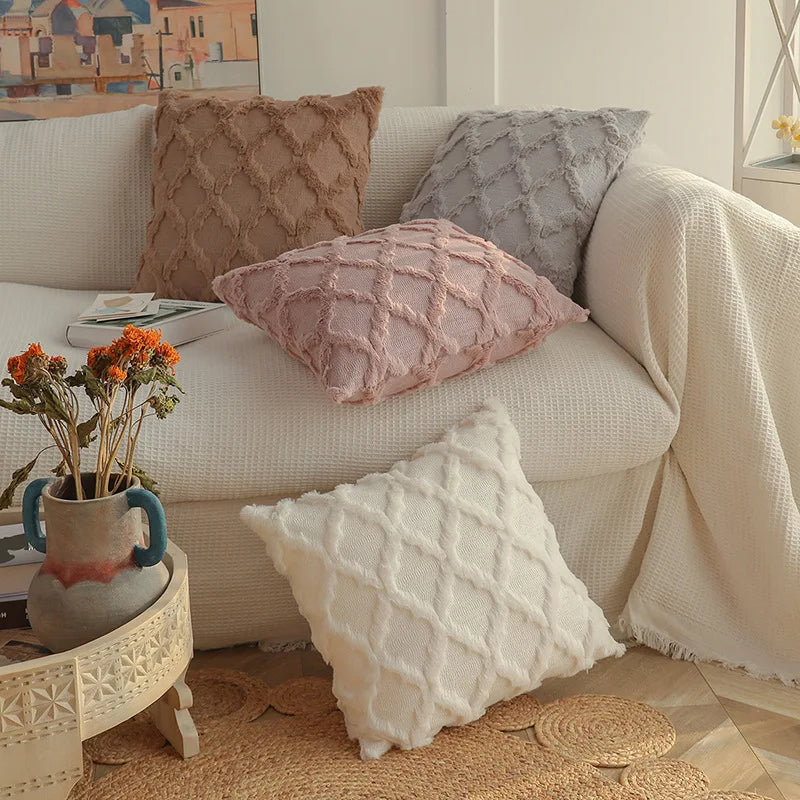 Faux Fur Luxury Plush Throw Pillowcase – Soft Decorative Cushion Cover, Multiple Colors & Sizes