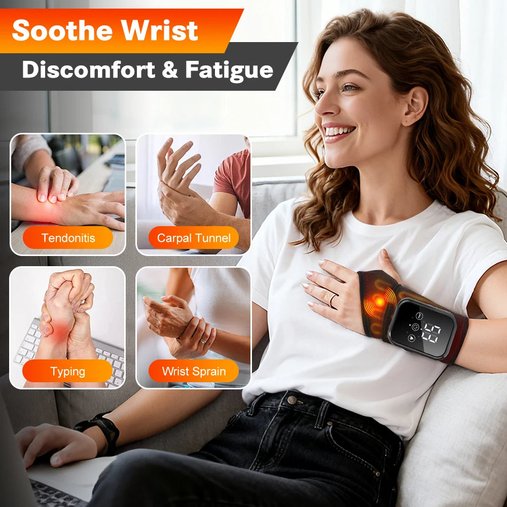 Electric Heating Wrist Massager – Vibration Relief for Carpal Tunnel & Fatigue