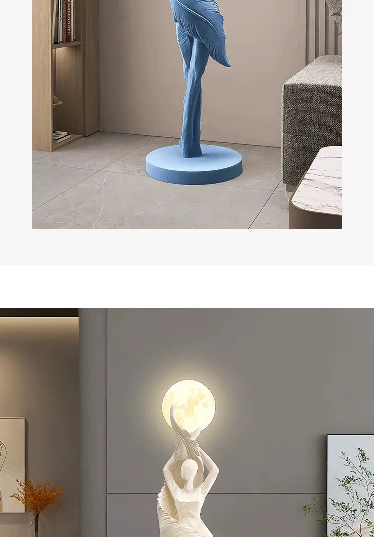 Sculptural Resin Lamp – 85 cm LED Accent