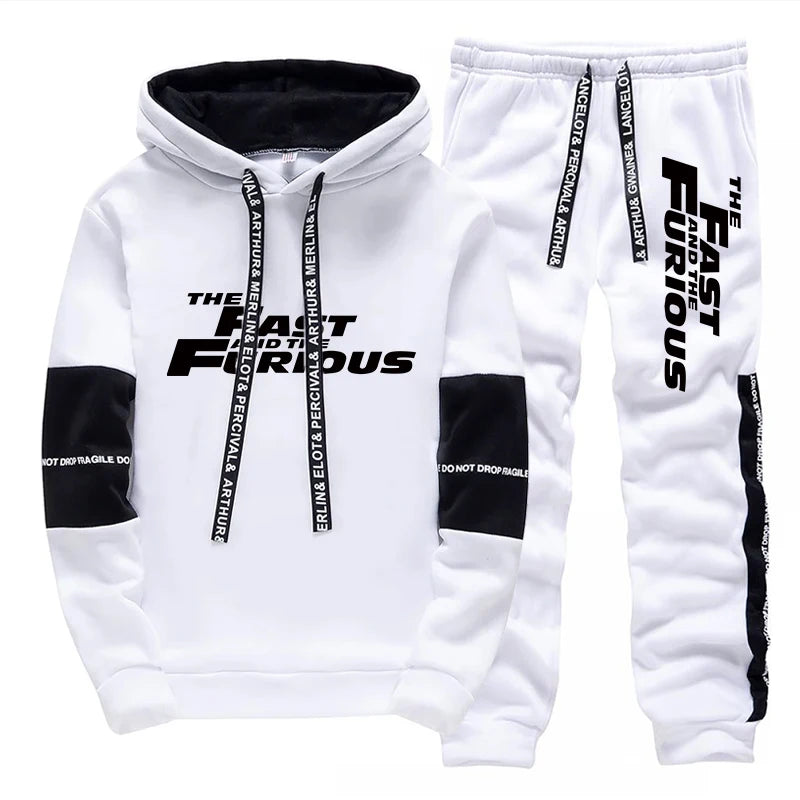 Men's Hooded Long Sleeve Sweatshirt & Sweatpants Set – Autumn Winter Casual Sport Comfortable Suit