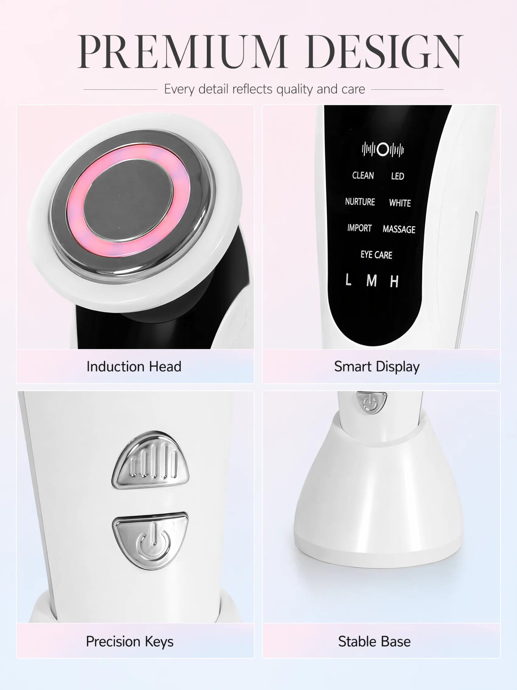 7-in-1 LED Facial Beauty Device – Cleansing, Serum Infusion, LED Light Therapy & Eye Care Massager