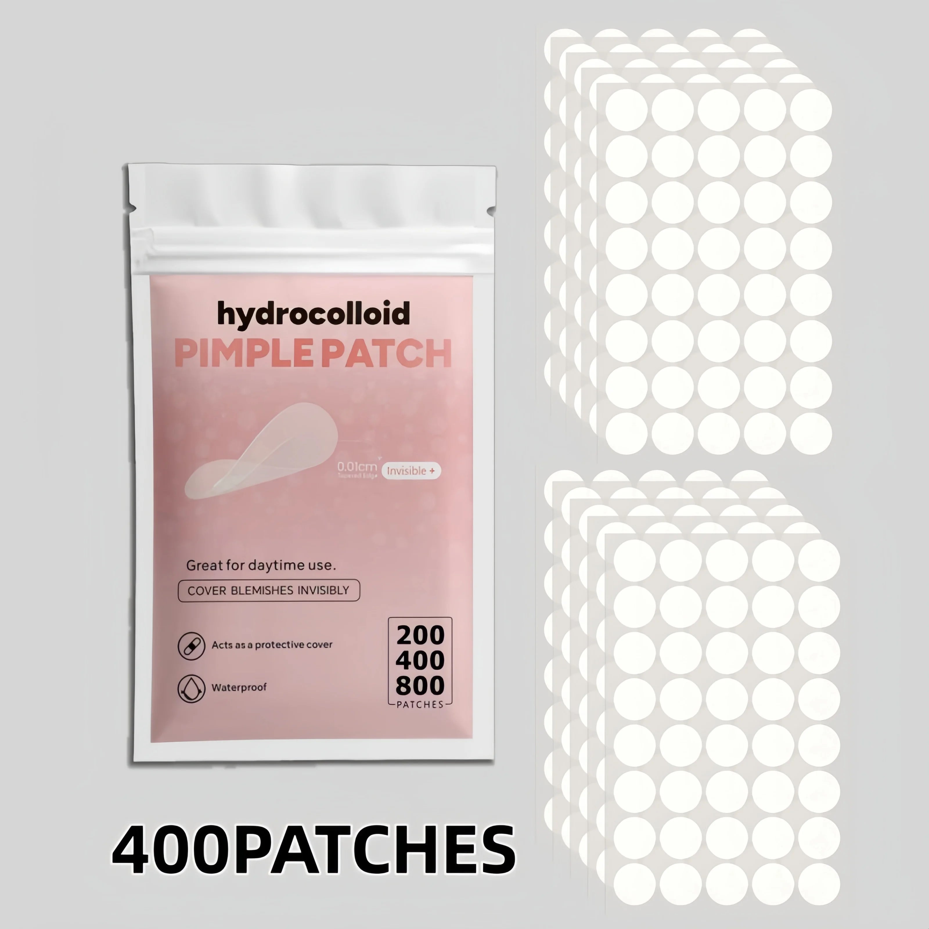 Clear Skin While You Sleep — Invisible Hydrocolloid Pimple Patches | 200/400/800pcs, Mixed Sizes, Deep-Cleansing, Gentle & Skin-Friendly