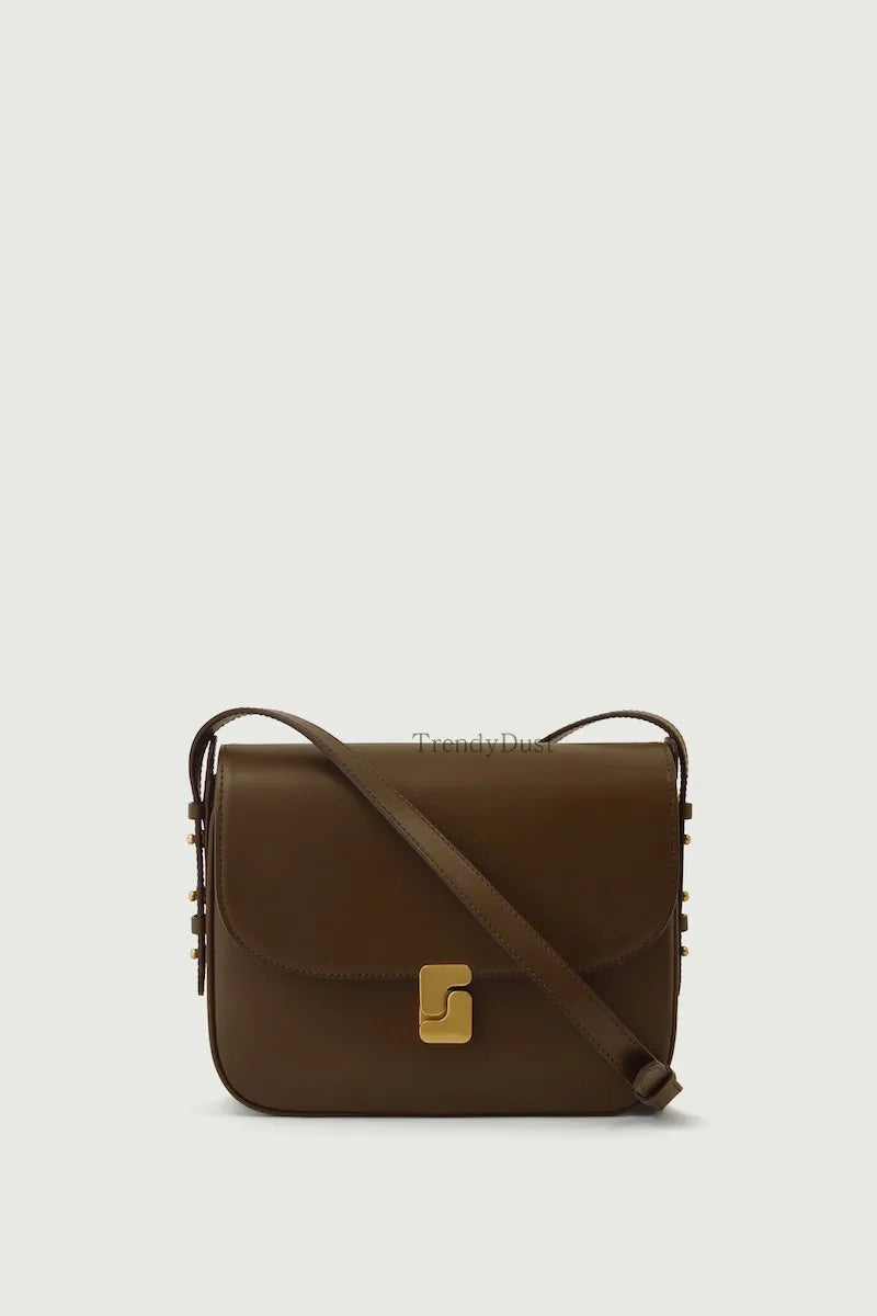 Tofu Square Crossbody Satchel – Luxury PU Leather Small Shoulder Bag for Women