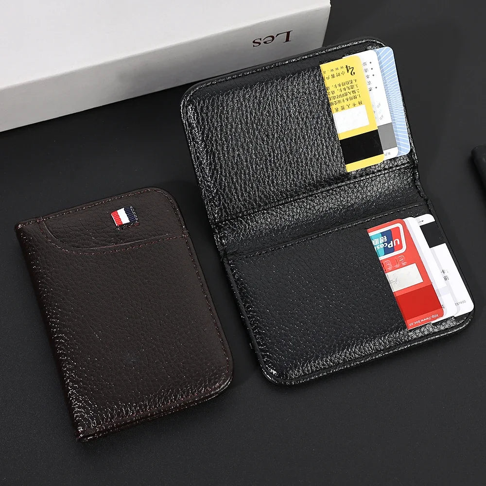 Super Slim PU Leather Card Wallet – Portable Mini Credit Card Holder for Men & Women