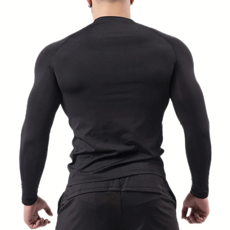 Men's Spider Print Compression Long Sleeve Shirt — Graphic Performance Base Layer