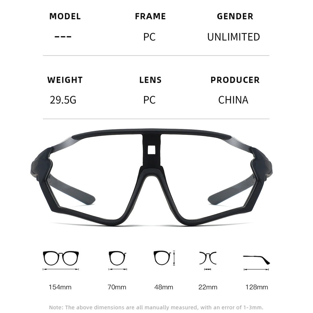 OMEKOL Photochromic Cycling Sunglasses | Men Women Outdoor MTB Mountain Bike Baseball Eyewear