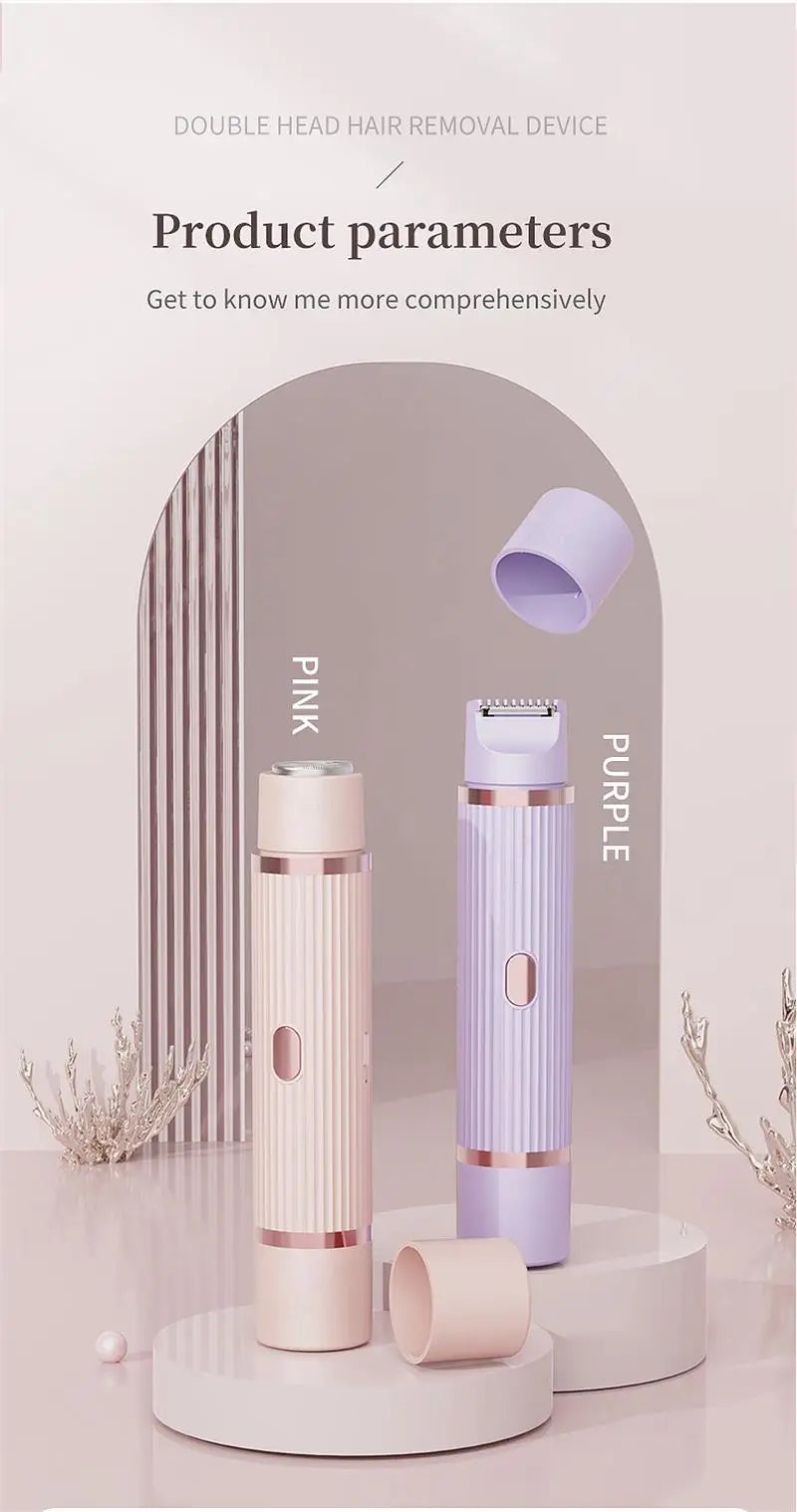 Peicon Women's Dual-Head Electric Epilator & Body Shaver – IPX7 Waterproof, USB Rechargeable