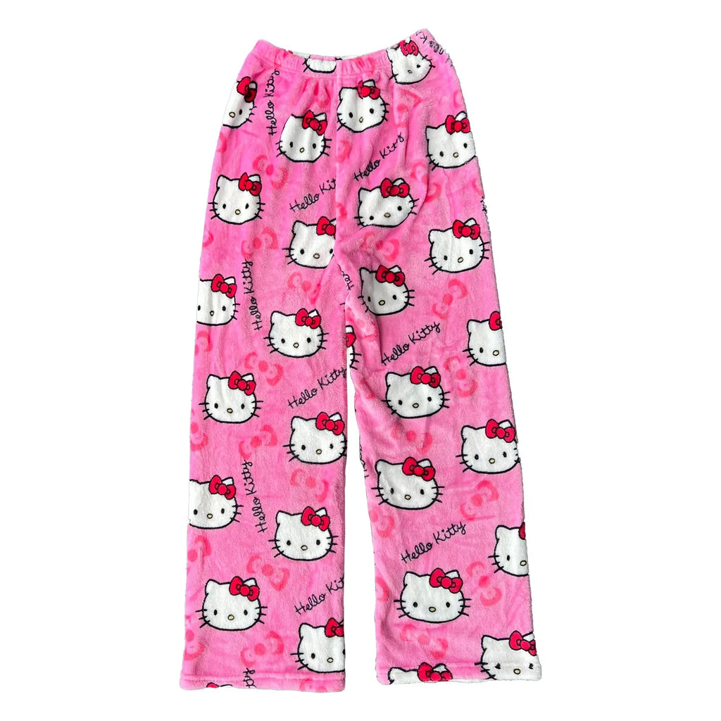 Y2K Hello Kitty Anime Pajama Pants | Cartoon Couple Casual Homewear Trousers