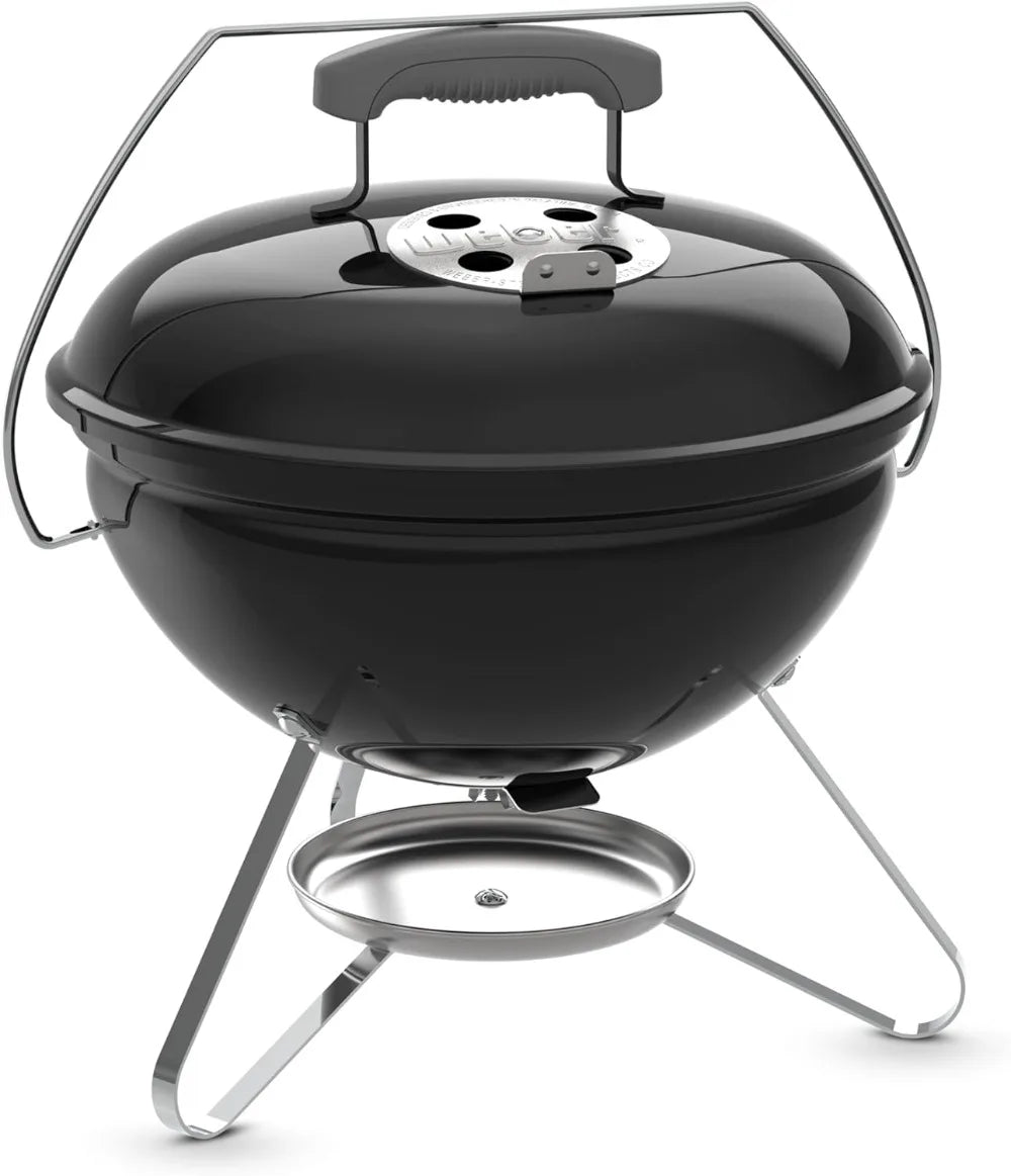 Portable 14" Charcoal Grill | Compact BBQ Kettle, Lid Lock, Porcelain-Enameled Finish, 10.5 lbs, Camping, Tailgating & Balcony