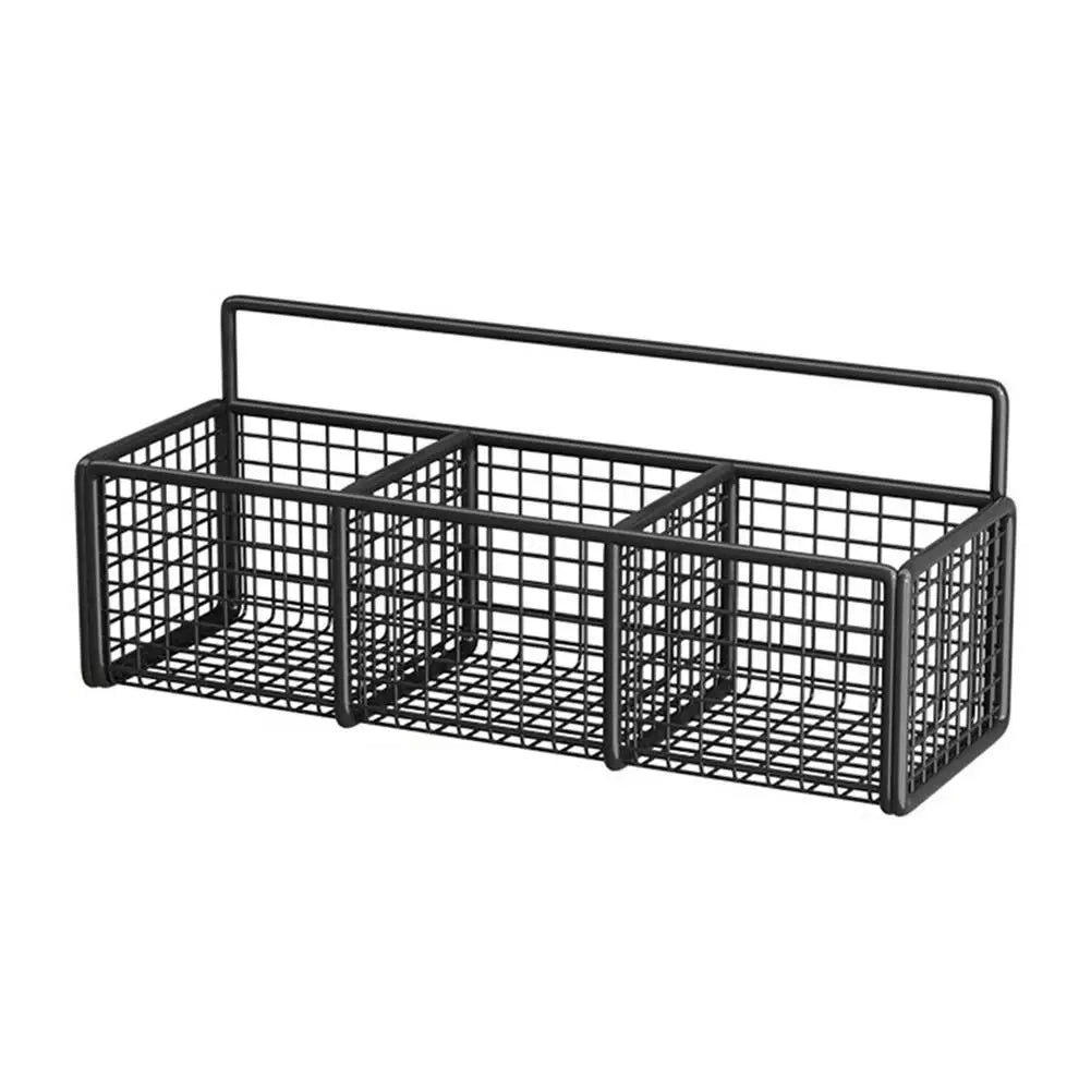 Wall-Mounted Metal Kitchen Shelf — Multi-Function Bath & Shampoo Organizer