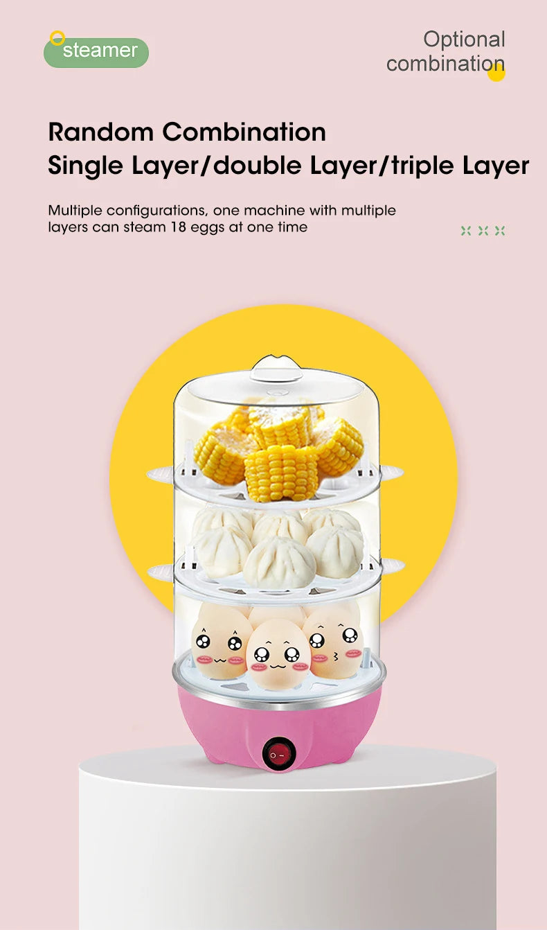7-Egg Electric Egg Cooker – Auto Power Off, Steamed & Boiled Eggs Breakfast Maker
