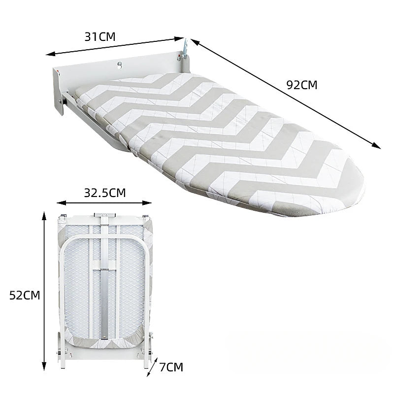 Wall-Mounted Foldable Ironing Board — Space-Saving Metal Press Board