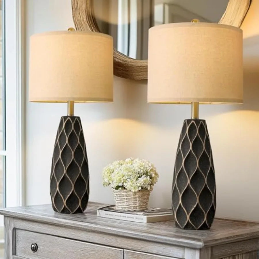 Table Lamps Set of 2 – 27.5-Inch Bedside Accent Pair