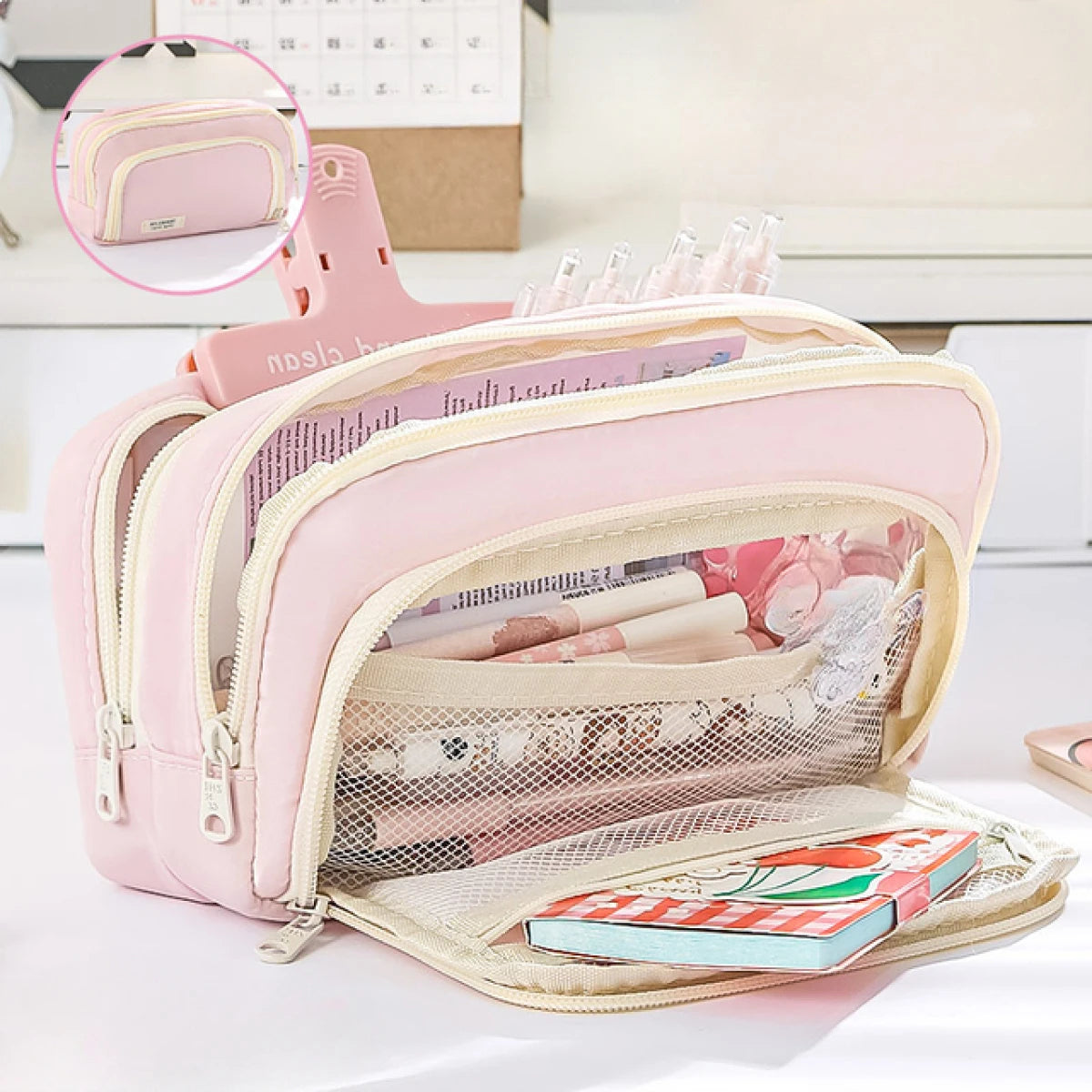 Large Capacity Pencil Case – Handheld Pen Bag & Cosmetic Pouch for School, Office & Travel