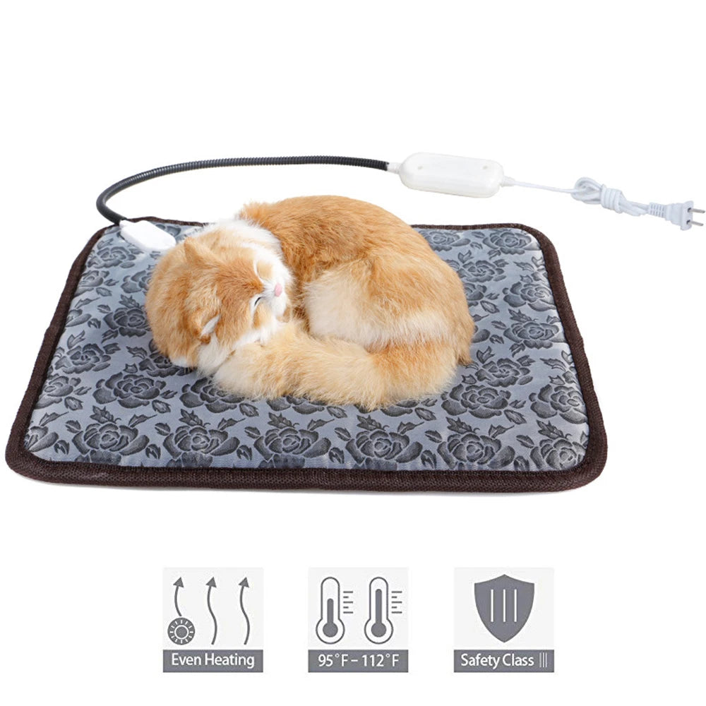 Winter Pet Heating Blanket – Waterproof Wearable Heated Cat & Dog Mattress, Indoor Warming Pad