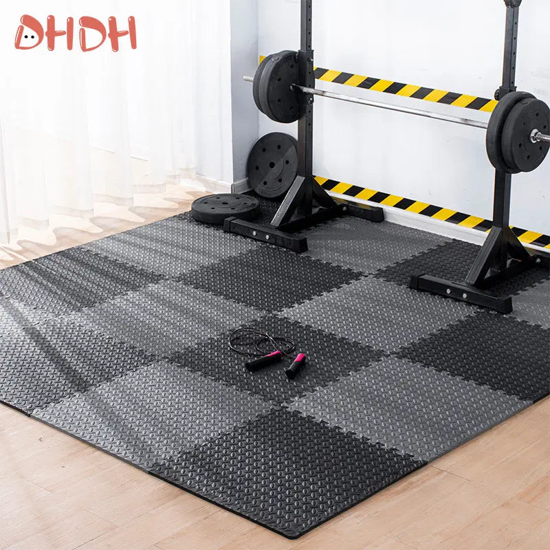 Interlocking Gym Floor Mat – Anti-Slip Rubber Exercise Mat for Home Workout, Weightlifting & Yoga