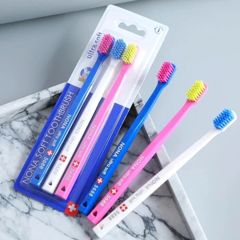 Brush Together. Stay Healthy Together. — Soft Encrypted Fine Hair Toothbrush Set | 3pcs, Couple Oral Hygiene, Soft Bristles, No Chemicals