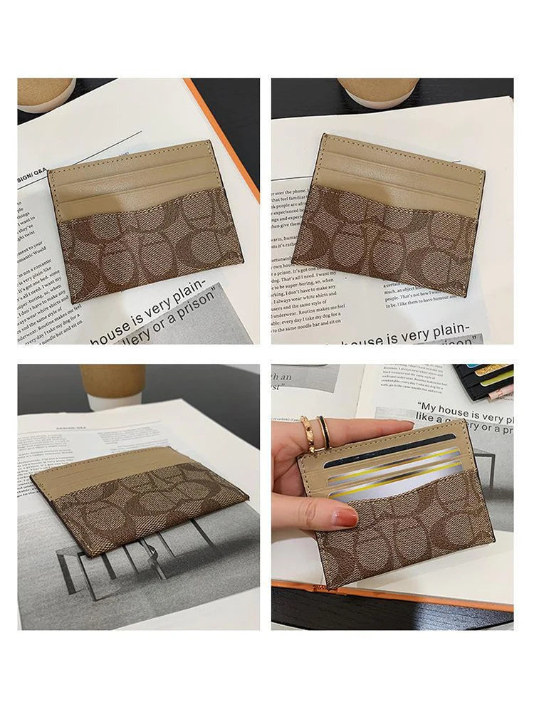 Women's Multi-Function PU Leather Card Holder Wallet – Short Coin Purse in Black & Khaki