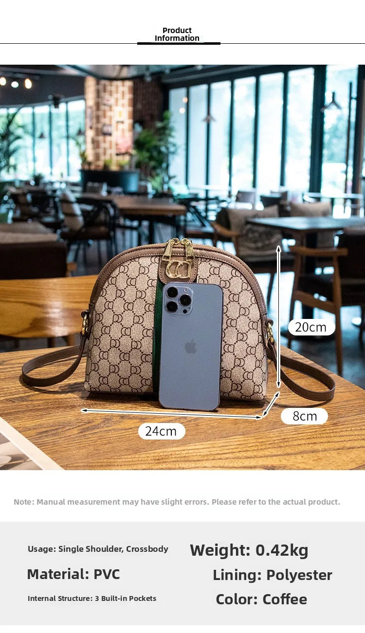 Retro Mini Shell Crossbody Bag – Urban Minimalist PVC Shoulder Bag for Women