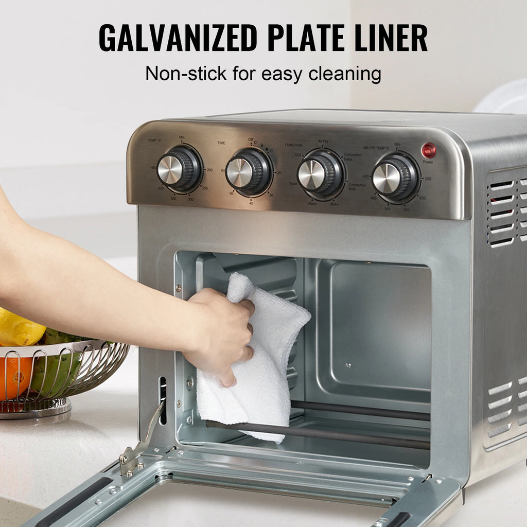 18L Air Fryer Toaster Oven 1700W — Stainless Steel Countertop Combo with Grill