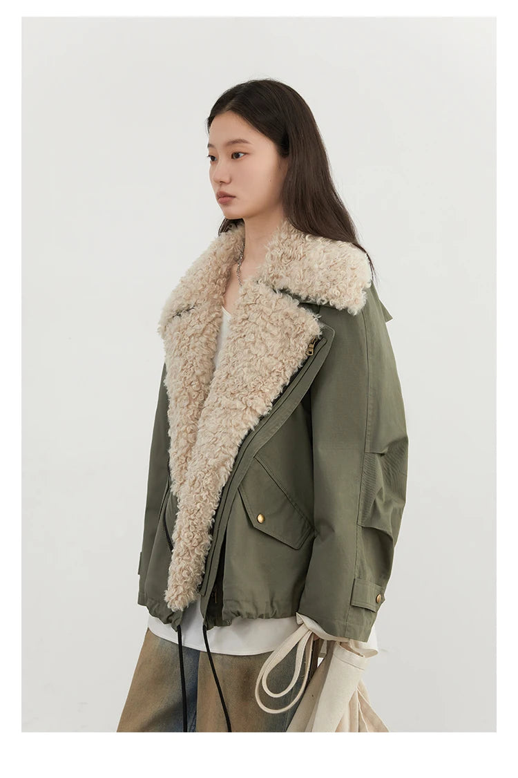 Women's Retro Motorcycle Cotton Overcoat – Loose Thick Streetwear Jacket