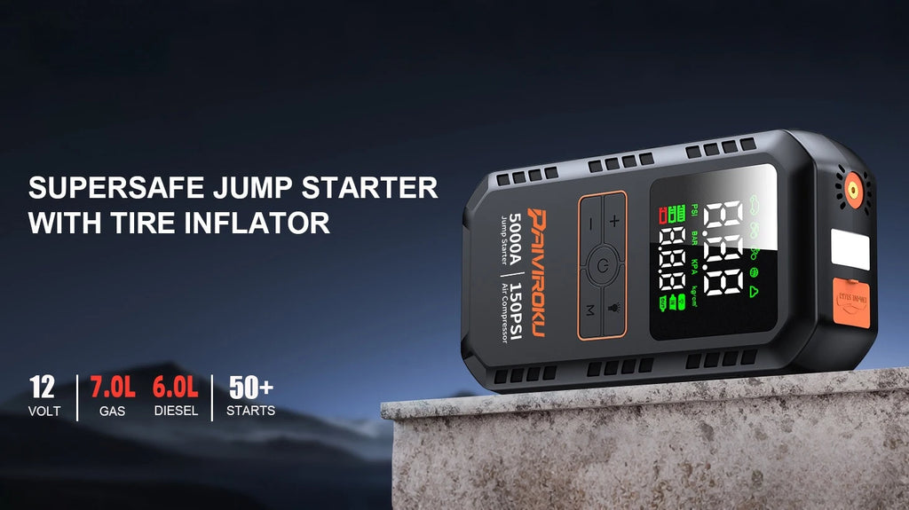 PAIVIROKU Car Jump Starter with Air Compressor