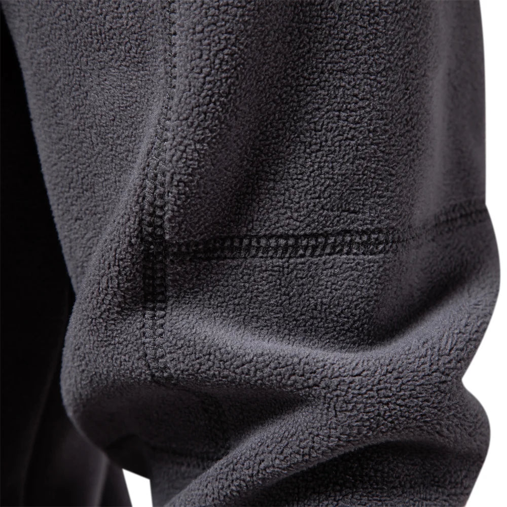 Men's Zip Neck Fleece Pullover Sweatshirt — Quarter-Zip Warm Layering Top