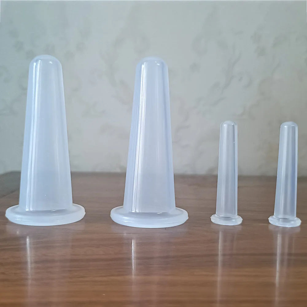 4-Piece Silicone Vacuum Cupping Massage Jars Set