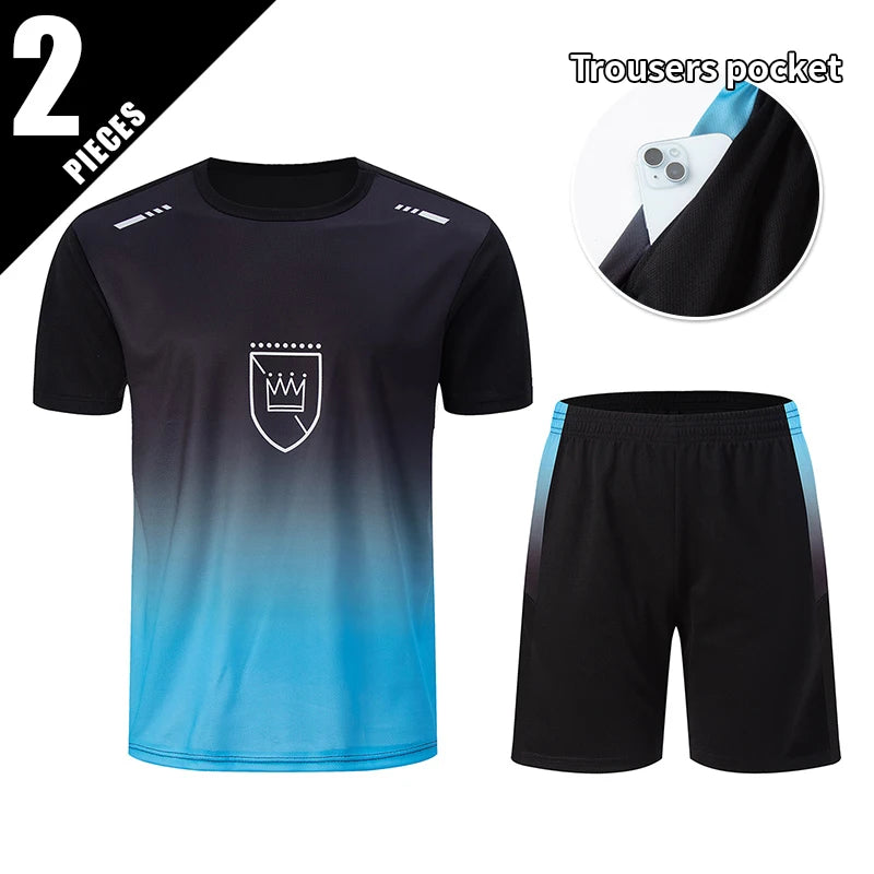 Men's Quick-Dry Short Sleeve & Shorts Set – Plus Size Leisure Running Fitness 2–6 Piece