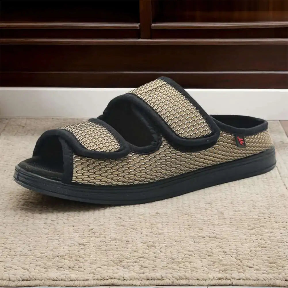 Men's & Women's Extra Wide Diabetic Slippers – Adjustable Indoor & Outdoor Shoes for Swollen Feet