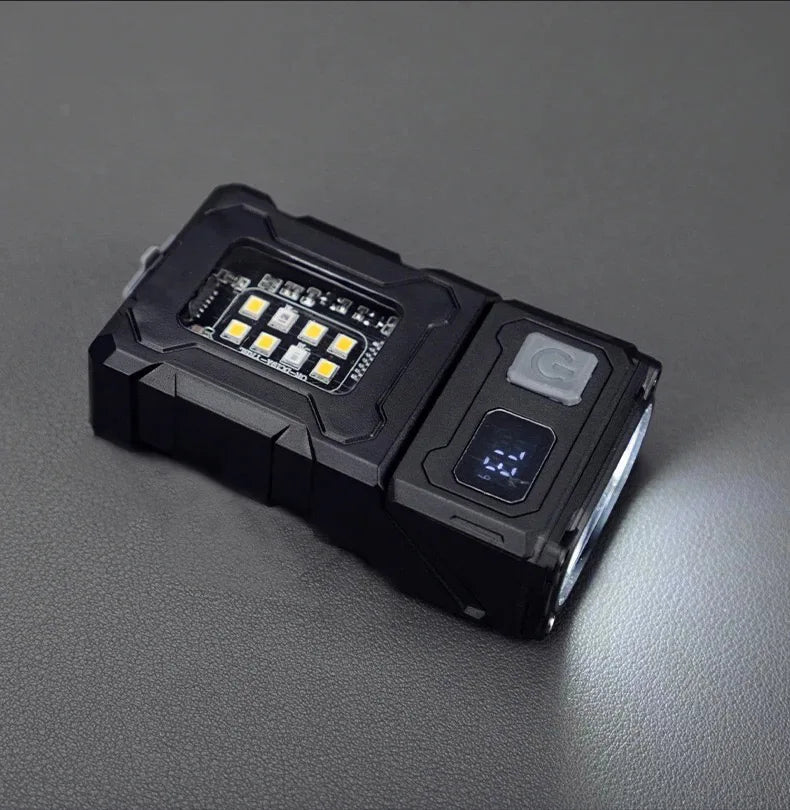 Tactical EDC Work Light – 1200 Lumen, 8-Speed COB+LED, Type-C, Tail Magnet, Pen Clip, MOLLE Compatible