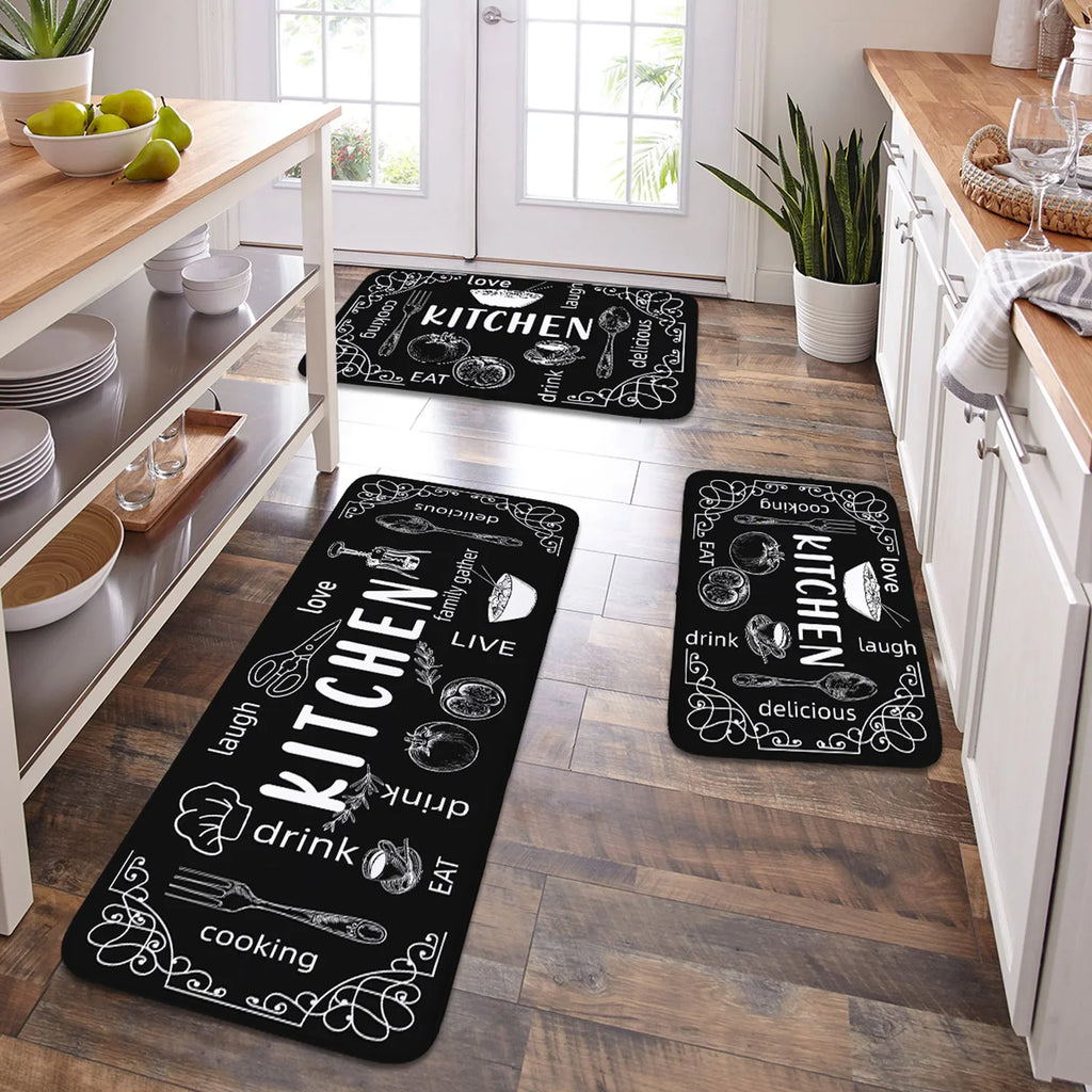 Non-Slip Absorbent Kitchen & Bathroom Floor Mat – Washable, Rubber Backing, PVC-Free, BPA-Free, 5 Sizes