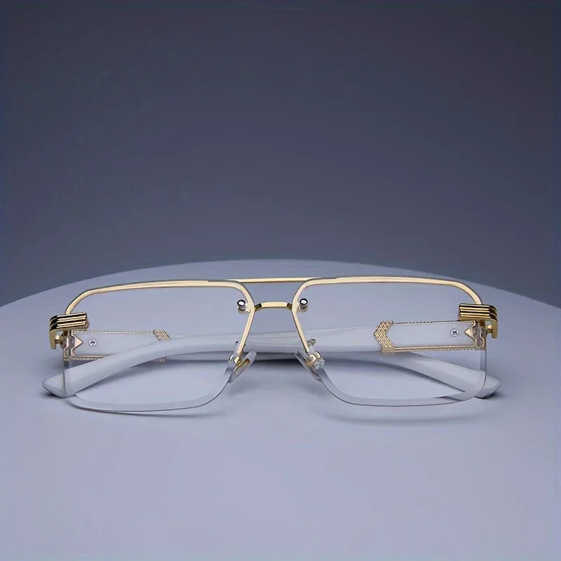 Fashion Rimless Sunglasses | Frameless Small Square UV Protection Shades for Men & Women