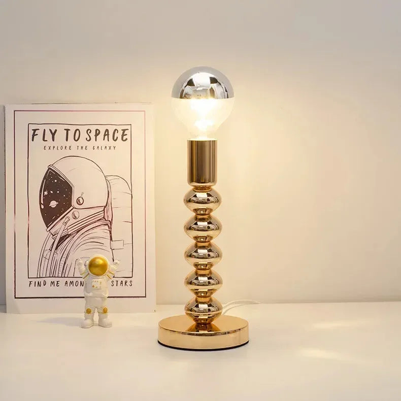 Bauhaus Table Lamp – Chrome & Warm LED Lighting