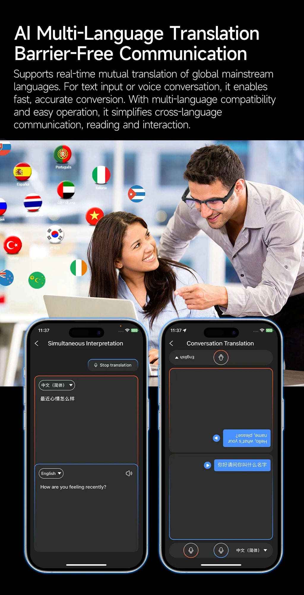 2026 800W Dual-Lens AI Smart Glasses — 4K HD, AI Translation, Bluetooth 5.3 & ChatGPT