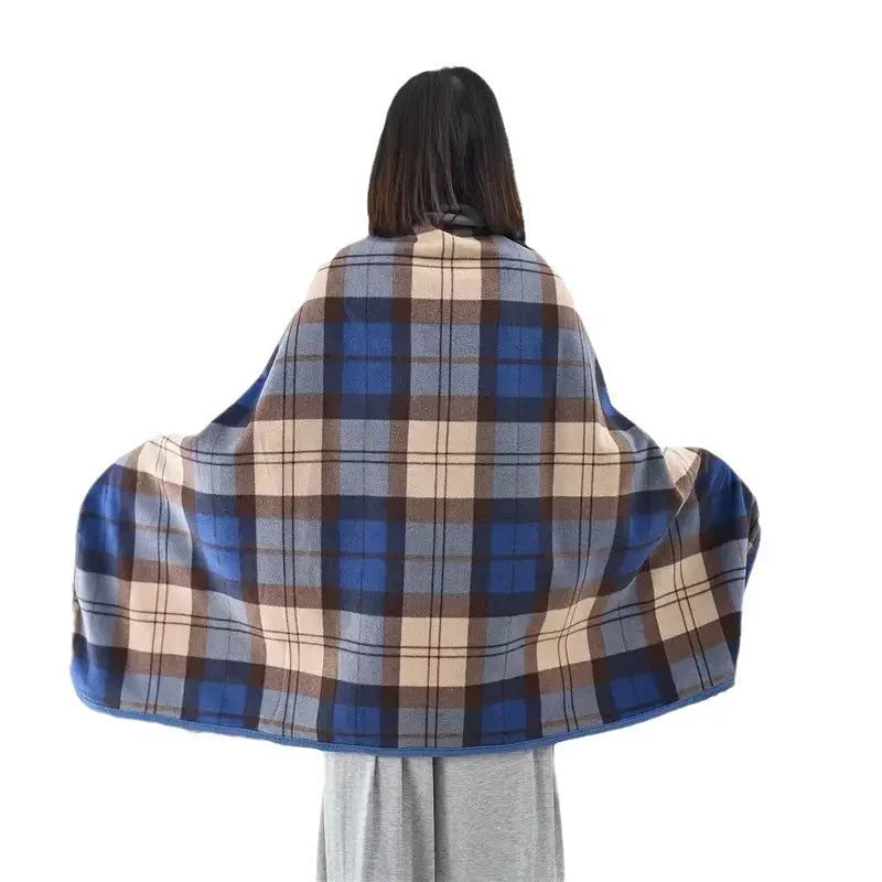 Wearable Flannel Shawl Blanket – Soft Lazy Office Warmth Wrap for Comfort & Style