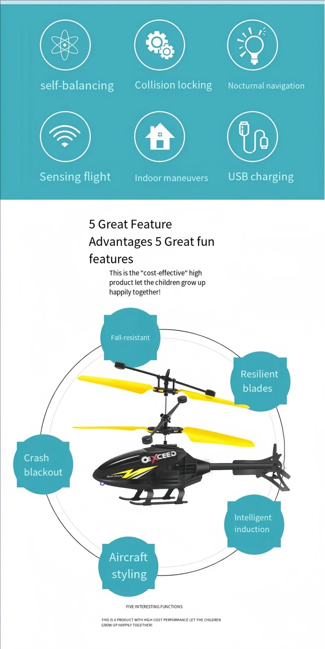 Induction RC Helicopter Toy – Indoor Remote Control Aircraft for Boys & Girls