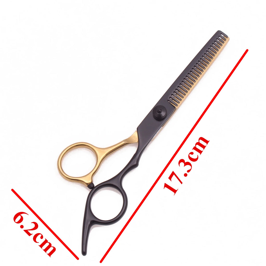 7-Piece 6" Barber Scissors Set – Stainless Steel Hair Cutting & Thinning Shears with Comb & Razor