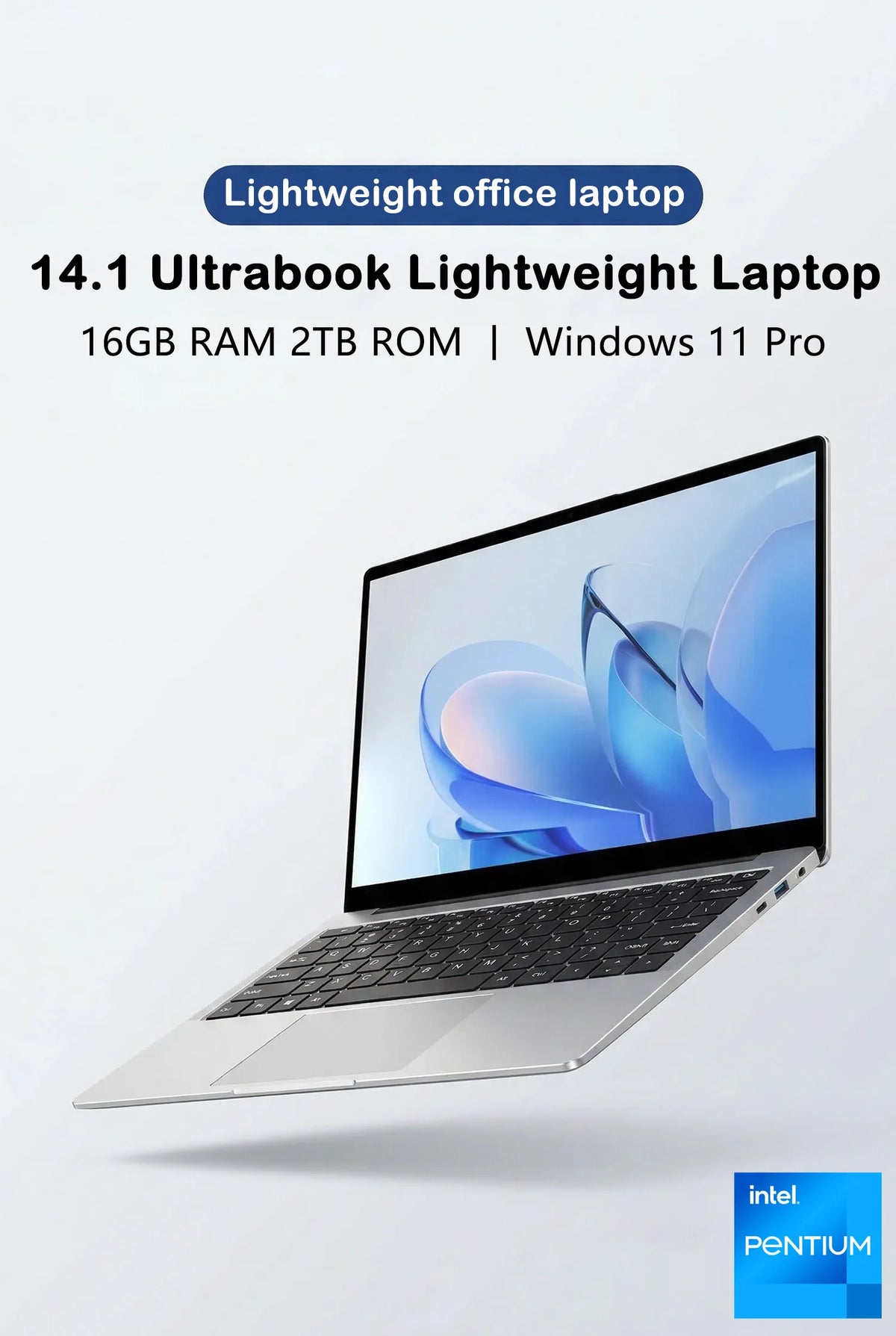 14" Intel Pentium Ultra Slim Laptop – 16GB DDR3, Up to 2TB SSD, Windows 11 Pro