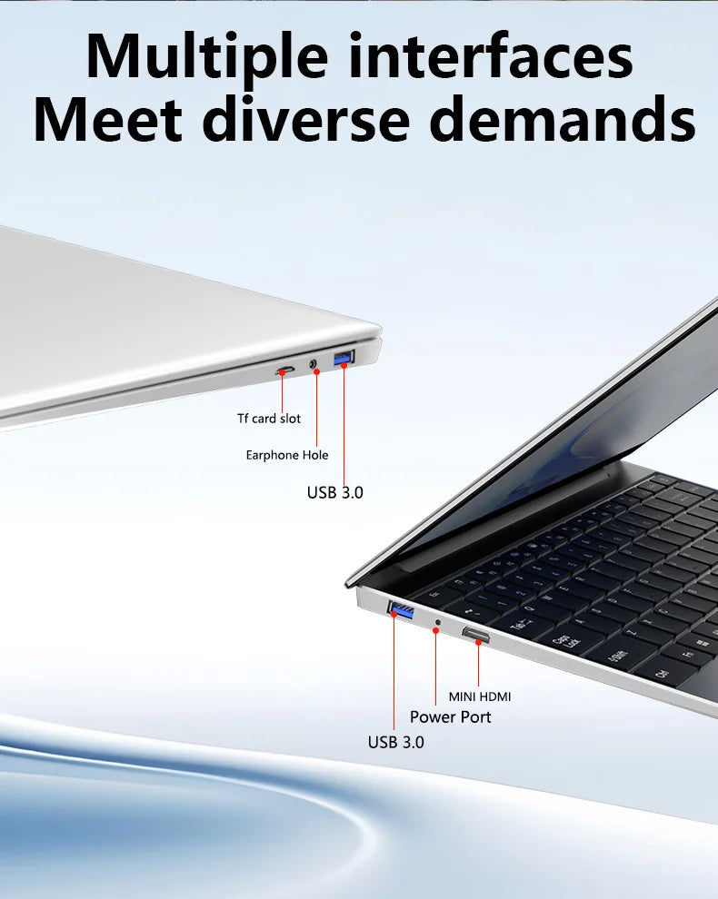 14.1" Intel i7-8650U Business Gaming Laptop – Up to 32GB DDR4, 2TB SSD, Wi-Fi 6, Windows 11 Pro
