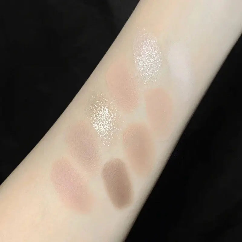 9-Color Knit Button Eyeshadow Palette — Pearl, Matte & Earth Tones