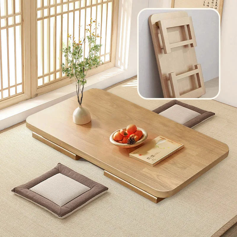 Foldable Japanese Bay Window & Balcony Wooden Desk