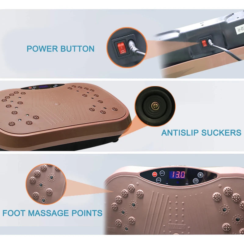 Home Fitness Vibration Plate Slimming Machine — Fat Burner Oscillating Workout Platform