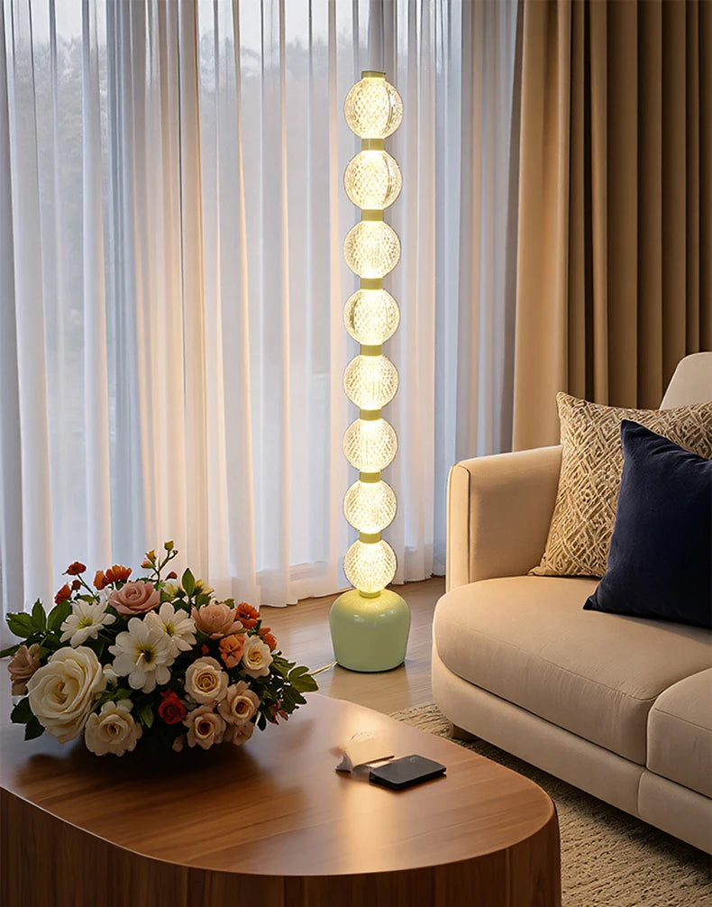 Globe Floor Lamp – Eight-Light Vertical Design
